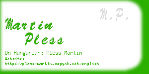 martin pless business card